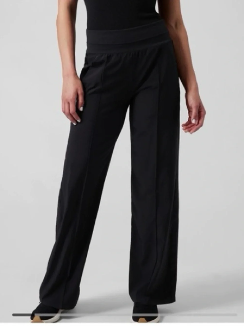 ATHLETA Wide leg Nolita pants 12 black - Picture 2 of 6